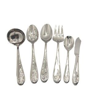 LENOX SHEER BLISS Server Hostess 6 piece Set 10/18 Stainless Flatware new